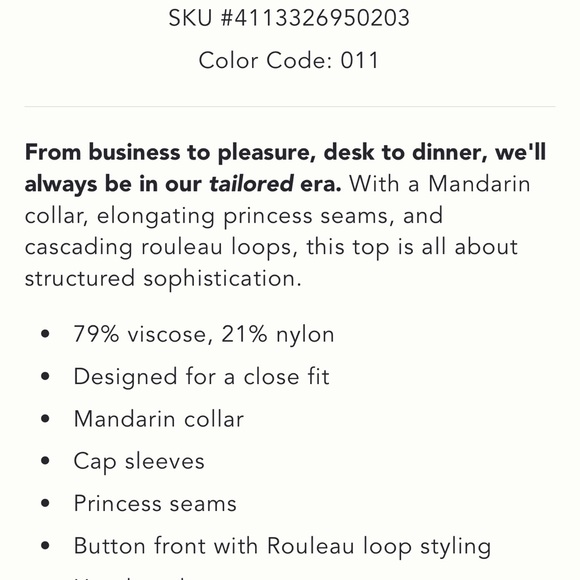 Anthropologie mock neck Sleeveless Button-Up top - Picture 5 of 6